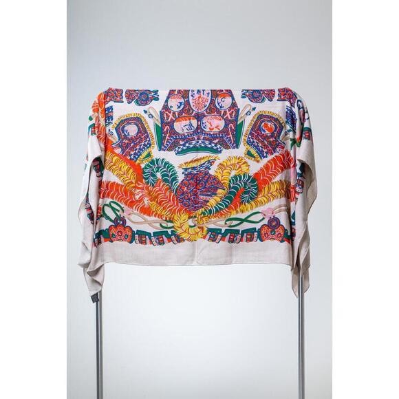 Hermès Sous L'Egide de Mars Cashmere Silk Shawl Scarf - Picture 3 of 7